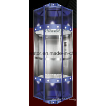 Ascenseur panoramique en forme de diamant avec cabine à capsule